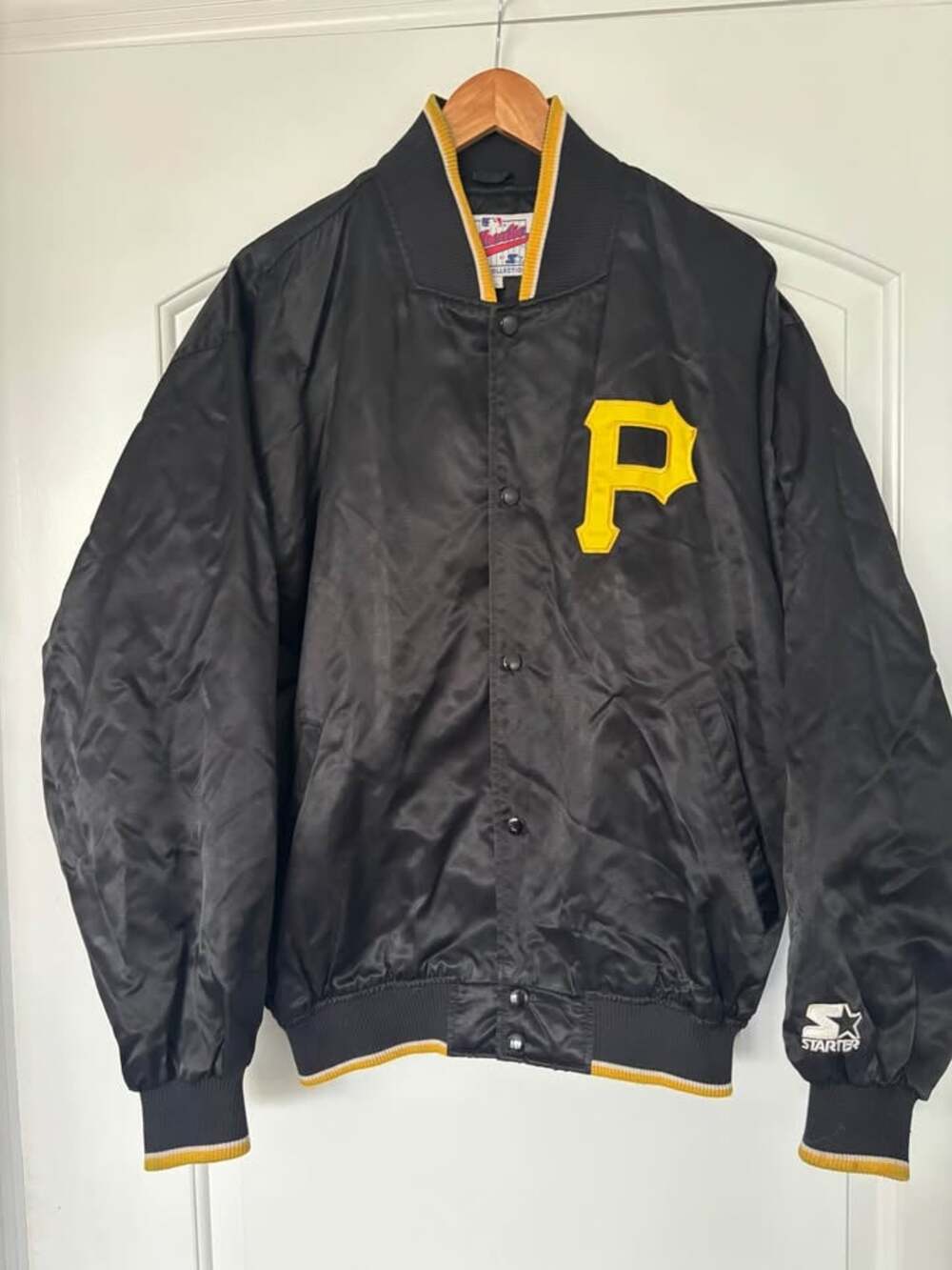 Vtg 90s Pittsburgh Pirates Starter Diamond Collection Satin Bomber Jacket Size L